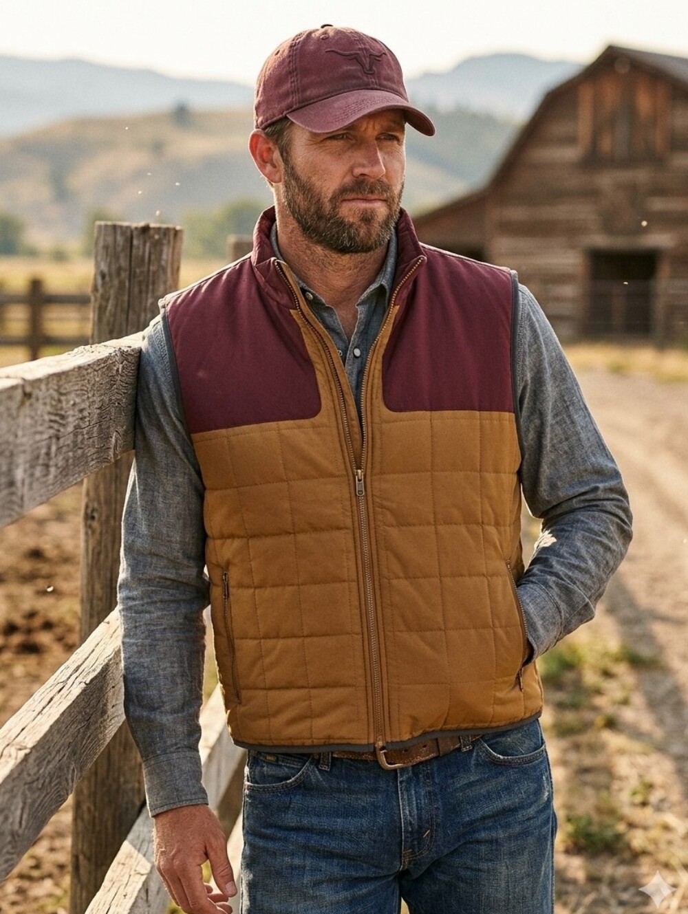 New $84 NOMAD by Craft + Flow C-BLOCK Outdoor Mens Colorblock Vest L Tobacco